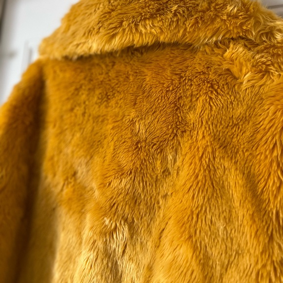 French Connection Yellow and Black Teddy Coat - Picture 3 of 5